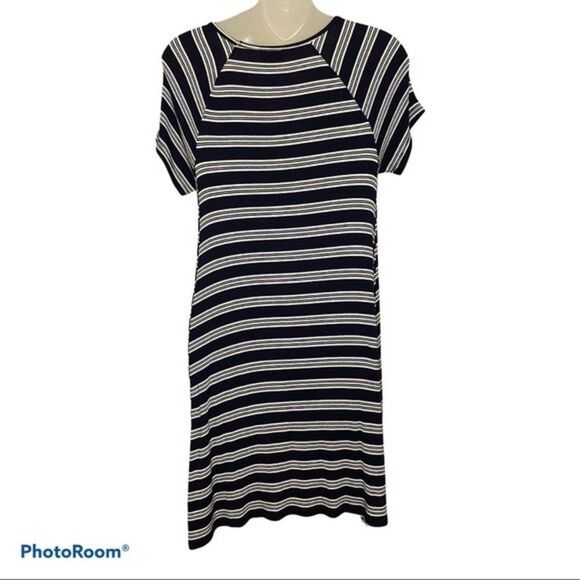 Old Navy Blue and White Striped Short Sleeved Dress Size Small - Picture 2 of 5